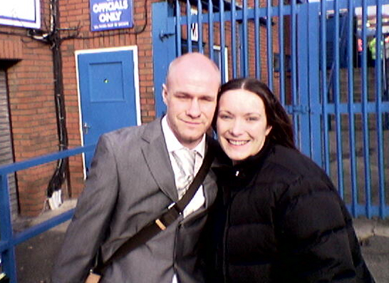 Kirstonian with AJ before Aston Villa home game