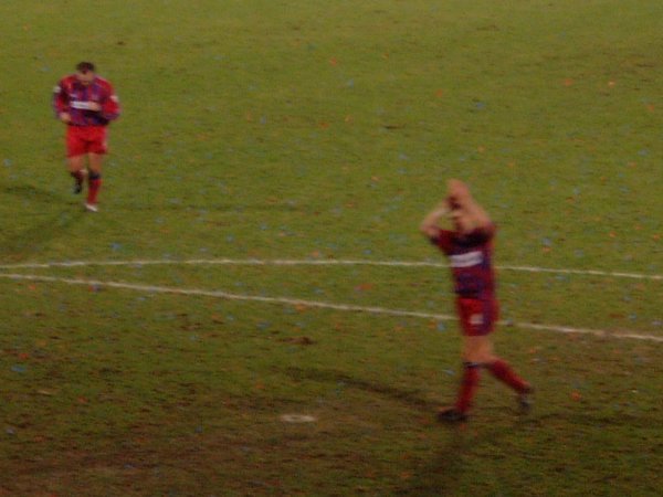 Dean Austin gives his customary clap after the game