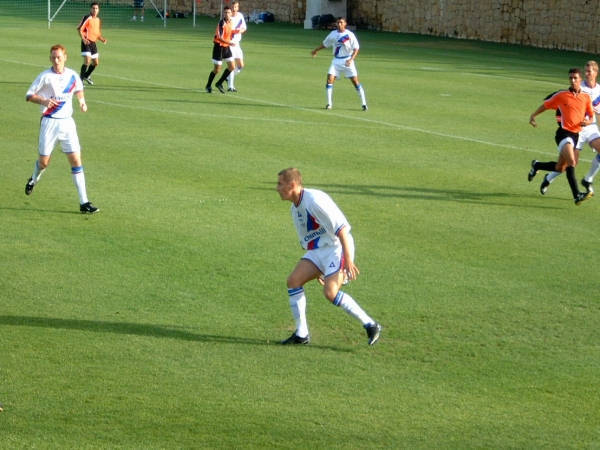 Rubins and Hopkin keep a watchful eye on the ball