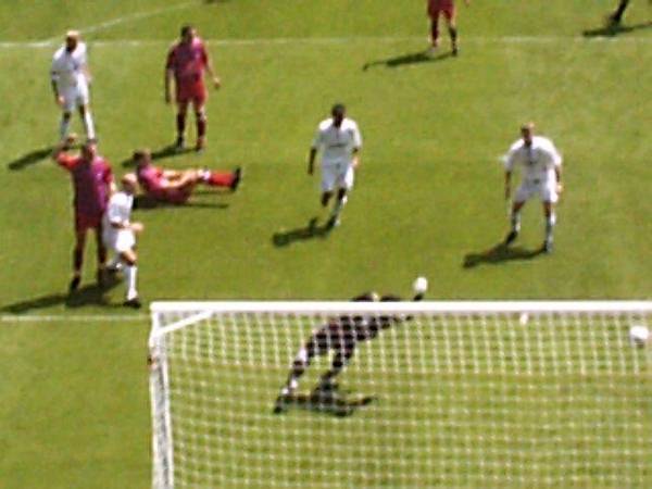 A great save by Kevin Miller