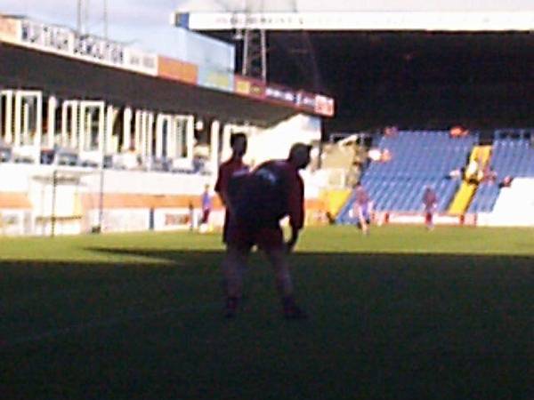 Players warm-up before the game