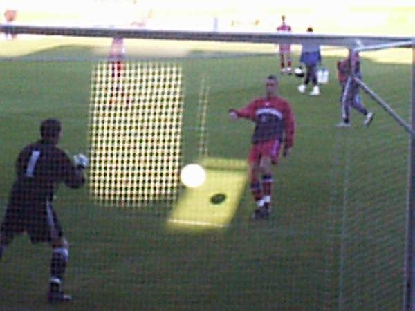 Kevin Miller warms up
