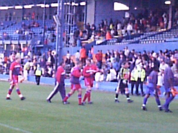 Players head towards the tunnel at Half Time