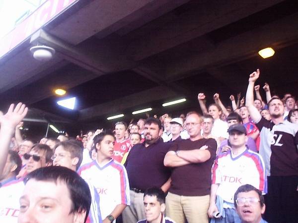 Palace fans in the Holmesdale Road end