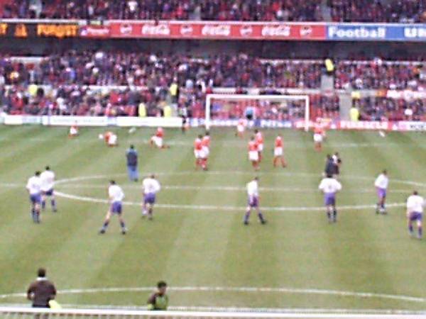 Players warm up before the game