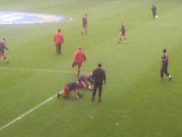 Palace players warming up