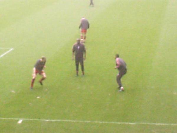 Palace players warming up