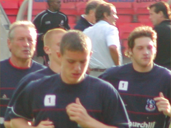 Players warming up