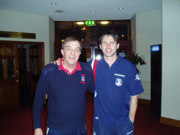 susmik with Dougie Freedman, taken at a hotel before the away game against Plymouth 